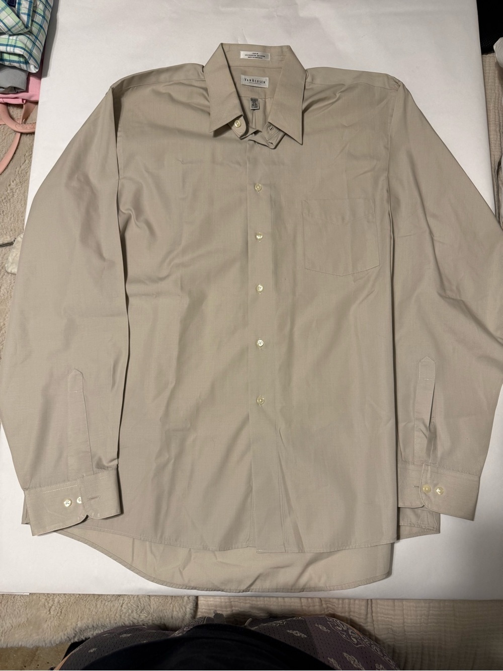 Van Heusen Men's Dress Shirt - Light Beige